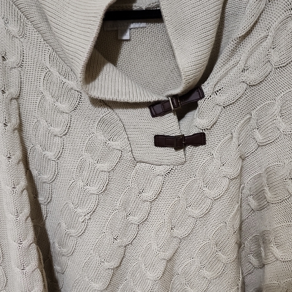 Carolyn Taylor Cream Poncho with Fringe - Picture 10 of 11